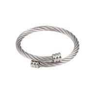 Vintage Style Spiral Stripe Stainless Steel Women's Rings Bracelets Earrings sku image 3