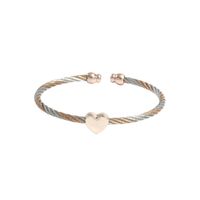 Casual Simple Style Heart Shape Stainless Steel Copper Bangle main image 5