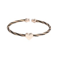 Casual Simple Style Heart Shape Stainless Steel Copper Bangle main image 2