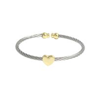 Casual Simple Style Heart Shape Stainless Steel Copper Bangle main image 3