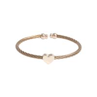 Casual Simple Style Heart Shape Stainless Steel Copper Bangle sku image 6