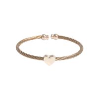 Casual Estilo Simple Forma De Corazón Acero Inoxidable Cobre Brazalete sku image 6