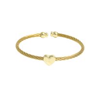 Casual Simple Style Heart Shape Stainless Steel Copper Bangle sku image 7
