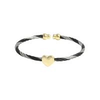 Casual Simple Style Heart Shape Stainless Steel Copper Bangle main image 4
