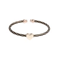 Casual Simple Style Heart Shape Stainless Steel Copper Bangle sku image 5