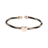 Casual Simple Style Heart Shape Stainless Steel Copper Bangle sku image 3