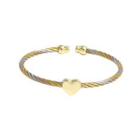 Casual Simple Style Heart Shape Stainless Steel Copper Bangle main image 1