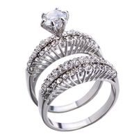 Luxurious Romantic Shiny Flower Alloy Plating Inlay Zircon Women's Rings main image 3