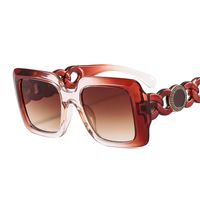 Retro Vacation Color Block Leopard Pc Square Full Frame Women's Sunglasses sku image 4