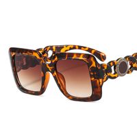 Retro Vacation Color Block Leopard Pc Square Full Frame Women's Sunglasses main image 4