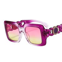 Retro Vacation Color Block Leopard Pc Square Full Frame Women's Sunglasses sku image 7