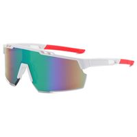 Sports Color Block Pc Square Half Frame Sports Sunglasses sku image 5