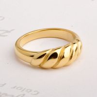 Simple Style Waves Titanium Steel Rings main image 2