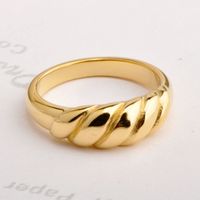 Simple Style Waves Titanium Steel Rings main image 6