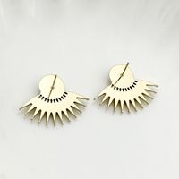 1 Pair Vintage Style Sun Plating Inlay 304 Stainless Steel Artificial Gemstones Ear Studs main image 4