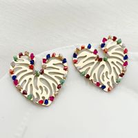 1 Pair Classic Style Roman Style Heart Shape Stainless Steel Gravel Plating Ear Studs sku image 2