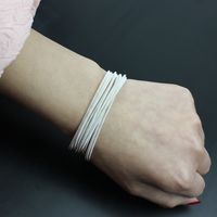 Simple Style Solid Color Carbon Steel Plating Wristband main image 5
