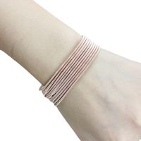 Simple Style Solid Color Carbon Steel Plating Wristband main image 3