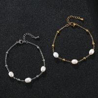 Lady Water Droplets Stainless Steel Freshwater Pearl Beaded Bracelets main image 1