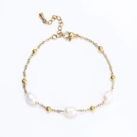 Lady Water Droplets Stainless Steel Freshwater Pearl Beaded Bracelets main image 4