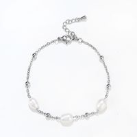 Lady Water Droplets Stainless Steel Freshwater Pearl Beaded Bracelets main image 3