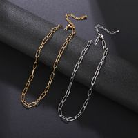 Simple Style Solid Color Stainless Steel Plating Chain Necklace main image 1