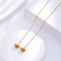 1 Pair Elegant Sweet Heart Shape Butterfly Inlay 304 Stainless Steel Rhinestones 18K Gold Plated Drop Earrings main image 4