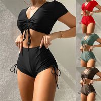 Women's Solid Color Backless 2 Piece Set Bikinis main image 1