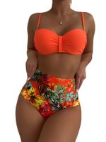 Women's Multicolor Solid Color Printing 2 Piece Set Bikinis main image 2