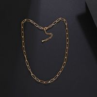 Simple Style Solid Color Stainless Steel Plating Chain Necklace main image 3
