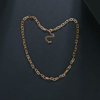Simple Style Solid Color Stainless Steel Plating Chain Necklace main image 3