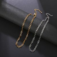 Simple Style Solid Color Stainless Steel Plating Chain Necklace main image 1