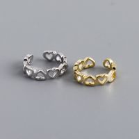 1 Piece Ins Style Heart Shape Sterling Silver Hollow Out Ear Clips main image 1