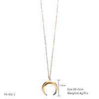 Streetwear Moon Heart Shape Lock Stainless Steel Plating Pendant Necklace sku image 1