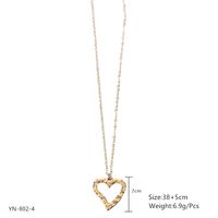 Streetwear Moon Heart Shape Lock Stainless Steel Plating Pendant Necklace sku image 3