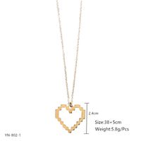 Streetwear Moon Heart Shape Lock Stainless Steel Plating Pendant Necklace sku image 5