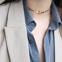 Hip-hop Retro Solid Color Titanium Steel Plating Gold Plated Choker main image 1