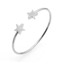 Simple Style Star Titanium Steel Plating Gold Plated Bangle main image 5