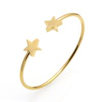 Simple Style Star Titanium Steel Plating Gold Plated Bangle main image 1