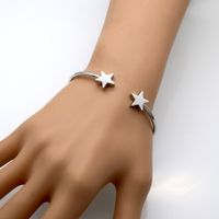 Simple Style Star Titanium Steel Plating Gold Plated Bangle main image 4