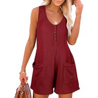 Women's Street Casual Solid Color Shorts Patchwork Rompers main image 5