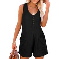 Women's Street Casual Solid Color Shorts Patchwork Rompers main image 2