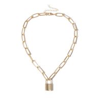Wholesale Jewelry Punk Simple Style Lock Alloy Gold Plated Silver Plated Sweater Chain sku image 1