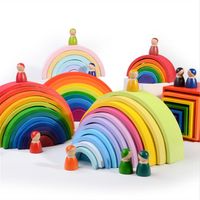 Bauspielzeug Kleinkind (3-6 Jahre) Regenbogen Holz Spielzeug main image 2