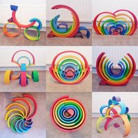 Building Toys Toddler(3-6years) Rainbow Wood Toys main image 4