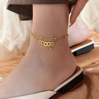 Chinoiserie Coin Stainless Steel Plating Women's Anklet main image 4