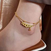 Chinoiserie Coin Stainless Steel Plating Women's Anklet main image 1