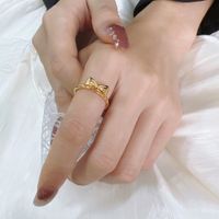 Elegant Simple Style Bow Knot Titanium Steel Plating Rings main image 1