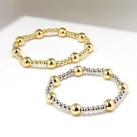 Retro Klassischer Stil Runden Kupfer Perlen Handgemacht Überzug Vergoldet Armbänder main image 1
