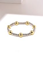 Retro Classic Style Round Copper Beaded Handmade Plating Gold Plated Bracelets sku image 1